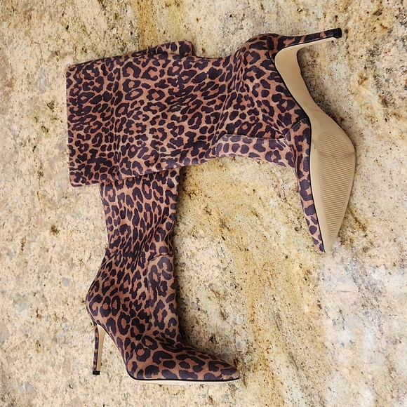 Nine West Animal Leopard Cheetah Print Knee-High Boots. NEW - Picture 5 of 16
